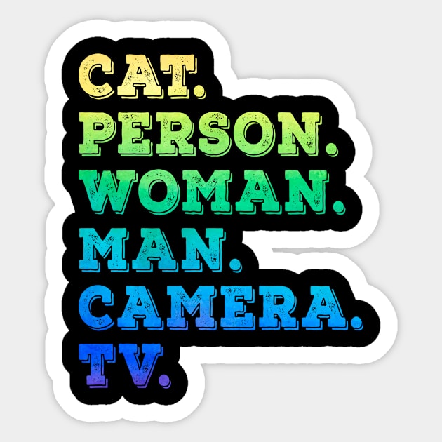 Cat Person Woman Man Camera Tv Sticker by Az_store 